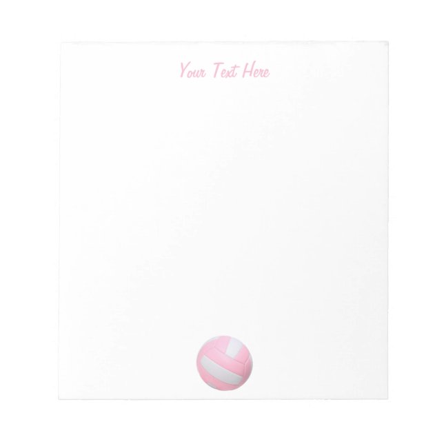 Bloco De Notas Notepad Personalizado De Voleibol Rosa (Frente)
