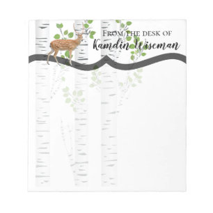 Bloco De Notas Notepad Personalizado Deer Doe Buck Woodland Hunti