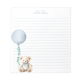Bloco De Notas Notepad Personalizado do Balão do Urso Azul