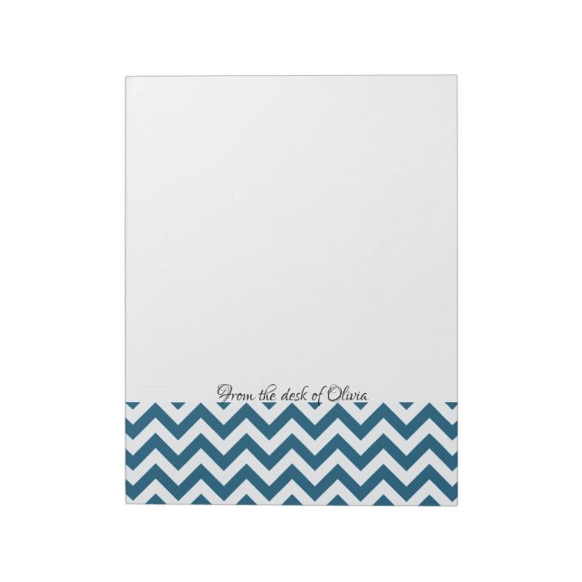 Bloco De Notas Notepad Personalizado do Chevron Azul (Invertido)