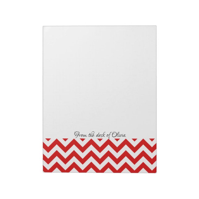 Bloco De Notas Notepad Personalizado do Chevron Vermelho (Invertido)