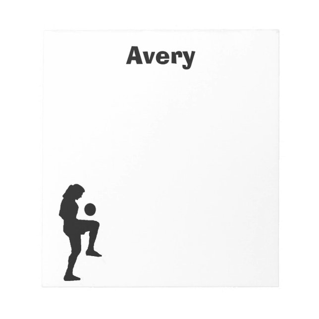 Bloco De Notas Notepad Personalizado do Futebol (fêmea) (Frente)