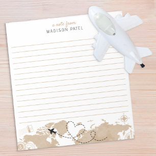 Bloco De Notas Notepad Personalizado do Mapa do Mundo viagem