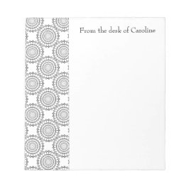 Bloco De Notas Notepad Personalizado do Padrão do Círculo Vintage