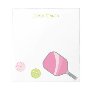 Bloco De Notas Notepad Personalizado do Pickleball Preppy
