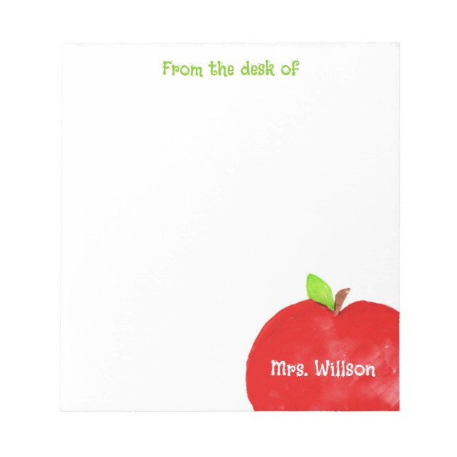 Bloco De Notas Notepad personalizado do professor da Apple (Frente)