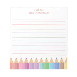 Bloco De Notas Notepad Personalizado do Professor do Arco-Íris
