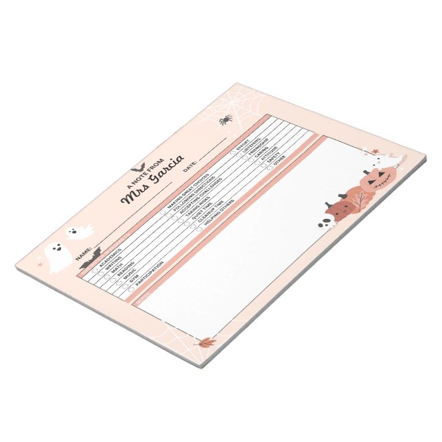 Bloco De Notas Notepad Personalizado Do Professor, Nota Do Profes (Inclinado)