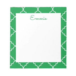 Bloco De Notas Notepad Personalizado do Quatrefoil Chic