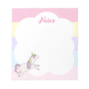 Bloco De Notas Notepad Personalizado do Rainbow Unicorn