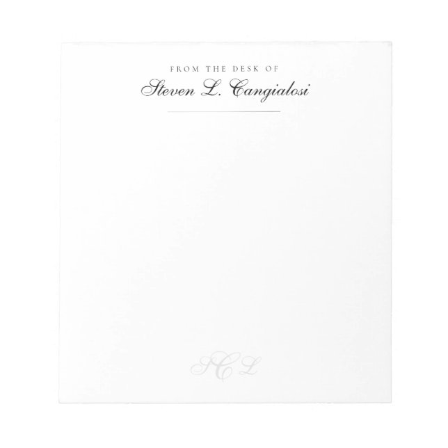 Bloco De Notas Notepad Personalizado Elegante Clássico (Frente)