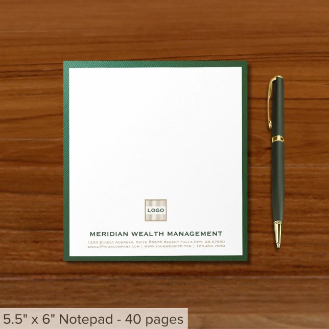 Bloco De Notas Notepad personalizado elegante com logotipo (Criador carregado)