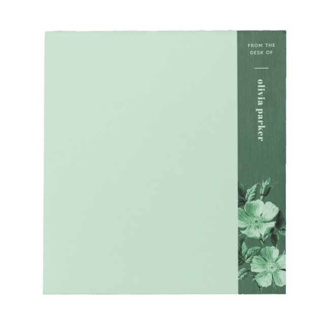 Bloco De Notas Notepad Personalizado Floral de Blooms Monocromáti (Frente)
