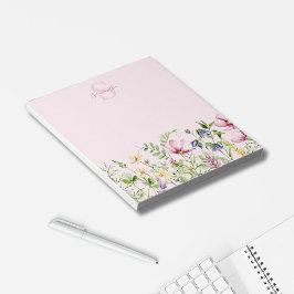 Bloco De Notas Notepad Personalizado Floral de Flor Rosa