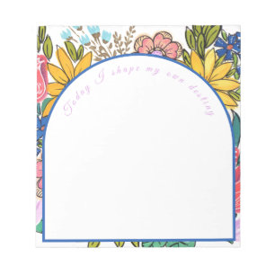 Bloco De Notas Notepad Personalizado Floral de Verão de Aquarela