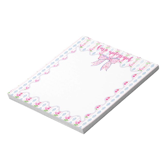 Bloco De Notas Notepad Personalizado Floral e Chinoseriado Rosa (Invertido)