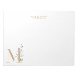 Bloco De Notas Notepad Personalizado Floral M Monograma