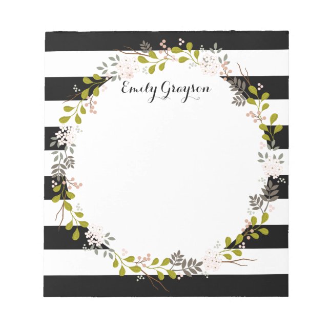 Bloco De Notas Notepad Personalizado Floral Natural Woodland (Frente)