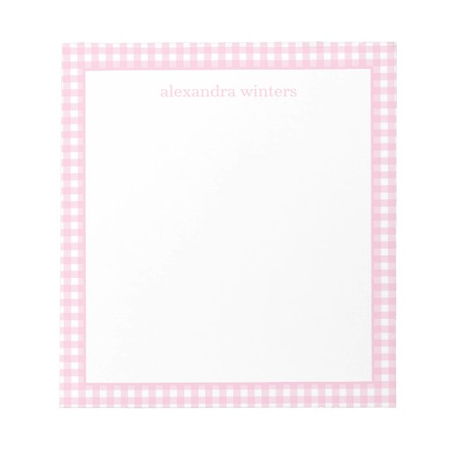 Bloco De Notas Notepad Personalizado Gingham (Frente)