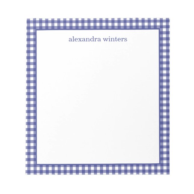 Bloco De Notas Notepad Personalizado Gingham (Frente)