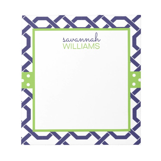 Bloco De Notas Notepad Personalizado Latice & Grosgrain (Frente)