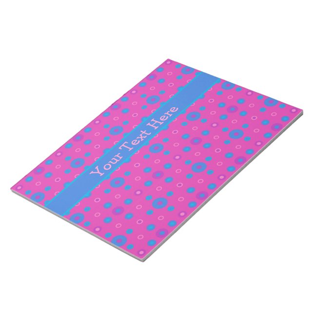 Bloco De Notas Notepad personalizado ou conectador, pontos azuis  (Inclinado)