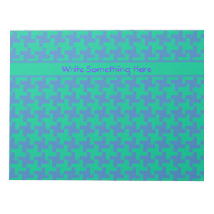 Bloco De Notas Notepad personalizado ou Jotter Emerald e Blue Dog