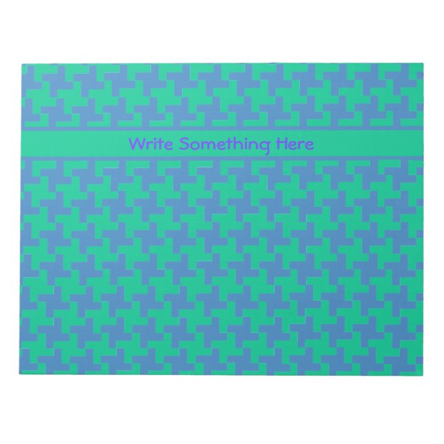Bloco De Notas Notepad personalizado ou Jotter Emerald e Blue Dog (Frente)