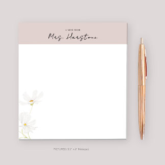 Bloco De Notas Notepad Personalizado para Professores com Flor