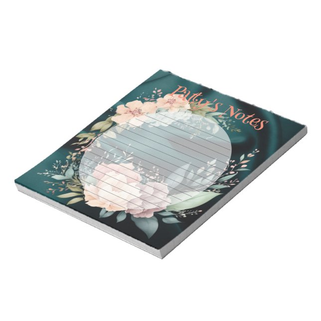 Bloco De Notas Notepad Personalizado por Aquarela Floral Beige (Invertido)