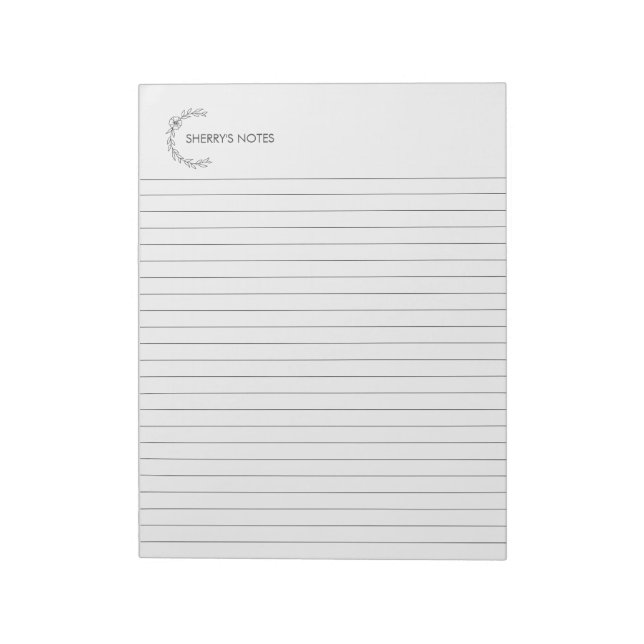 Bloco De Notas Notepad Personalizado por Fio Floral (Invertido)