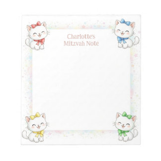 Bloco De Notas Notepad Personalizado por Gatos Legítimos Mitzvah