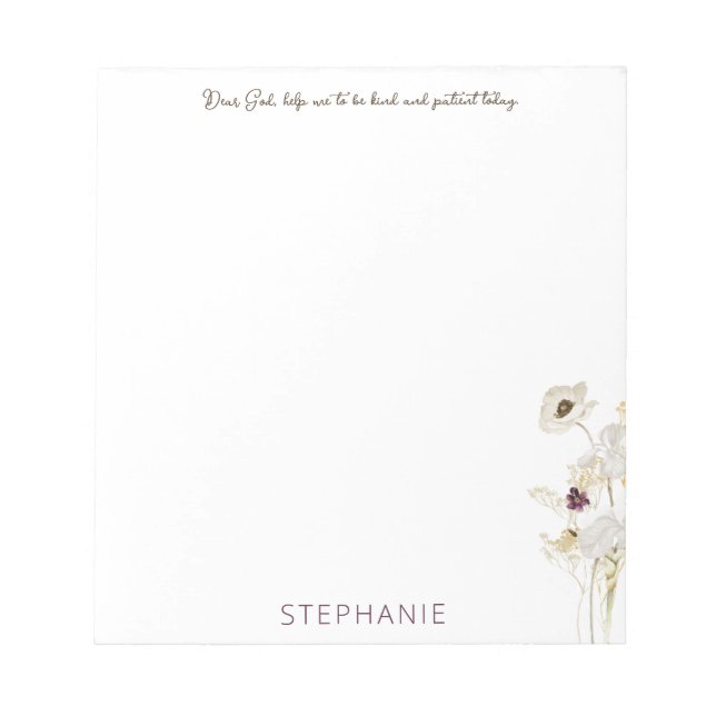 Bloco De Notas Notepad personalizado "Querido Deus" com branco e  (Frente)