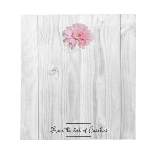Bloco De Notas Notepad Personalizado Rustic Gerber Daisy (Frente)