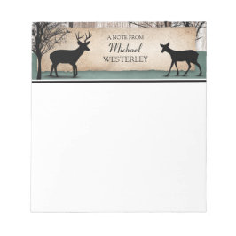 Bloco De Notas Notepad Personalizado Rustic Woodsy Deer