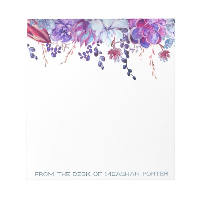 Bloco De Notas Notepad Personalizado Suculente - Da Mesa De (Frente)