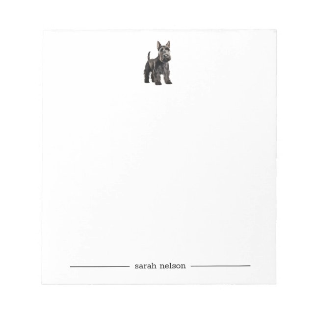 Bloco De Notas Notepad Personalizado Terrier Escocês (Frente)