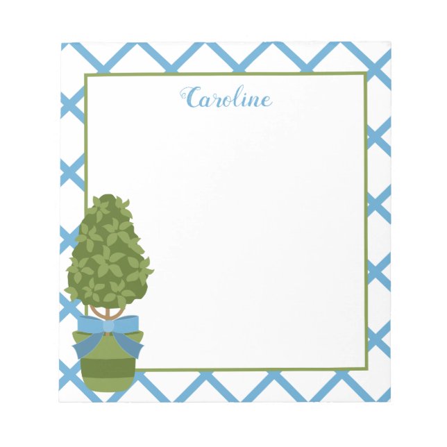 Bloco De Notas Notepad Personalizado Topiary & Lattice (Frente)