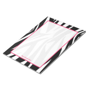 Bloco De Notas Notepad Personalizado Zebra e Rosa
