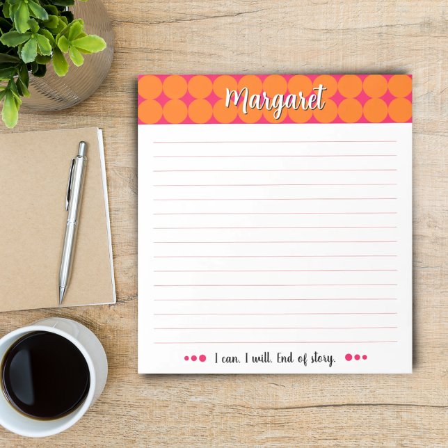 Bloco De Notas Notepad Pessoal Rosa-Quente e Laranja (Criador carregado)