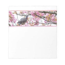 Bloco De Notas Notepad Pigeon Cherry Blossoms Rosa