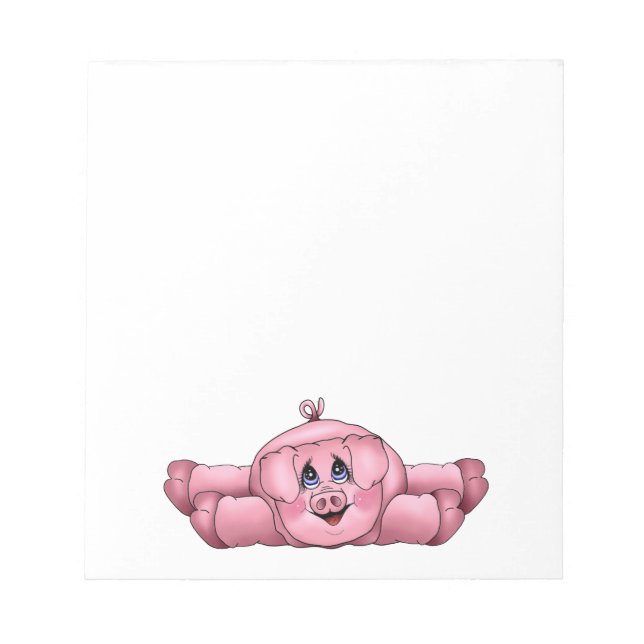 Bloco De Notas Notepad Piggy preguiçoso (Frente)