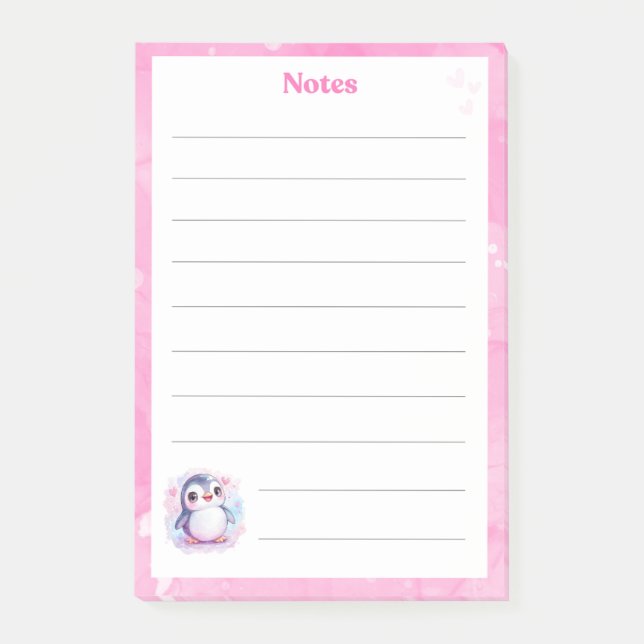 Bloco De Notas Notepad Pinguim Bonito (Frente)