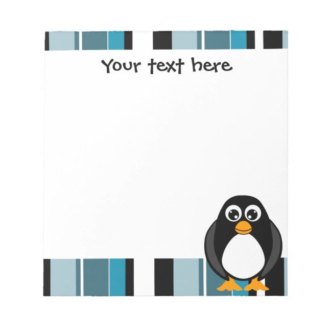 Bloco De Notas Notepad Pinguim Cinto - Faixa Azul (Frente)