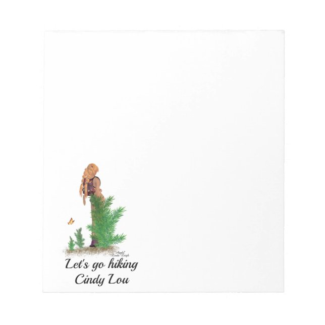 Bloco De Notas Notepad Pinup Girl Hiker Redhead (Frente)