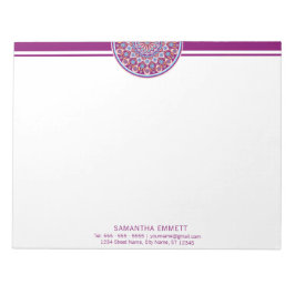 Bloco De Notas Notepad Profissional Moderno de Mandala Roxo