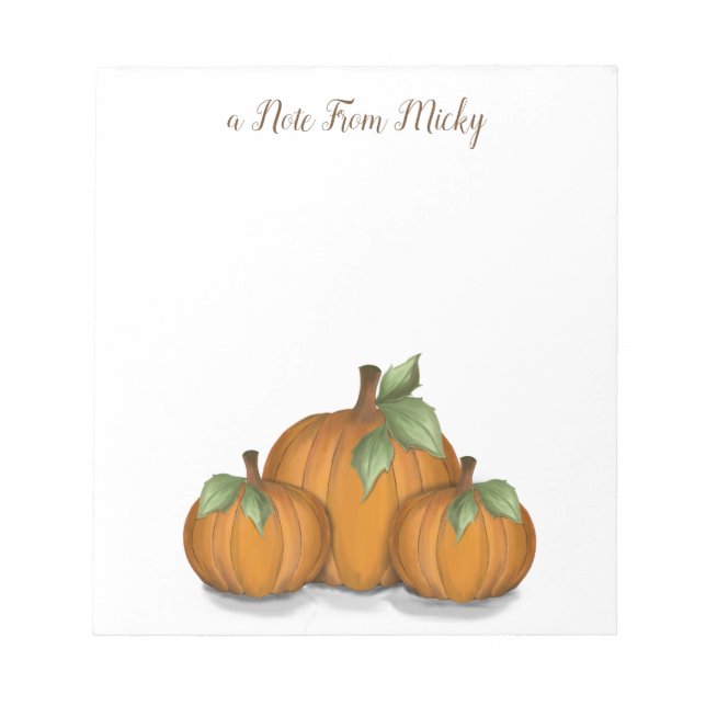 Bloco De Notas Notepad Pumpkins Pintado (Frente)