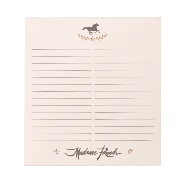 Bloco De Notas Notepad Rancho Madrone 2 (Frente)