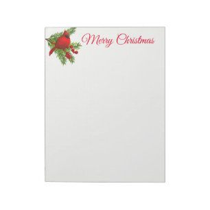 Bloco De Notas Notepad-Red Cardeal de Natal