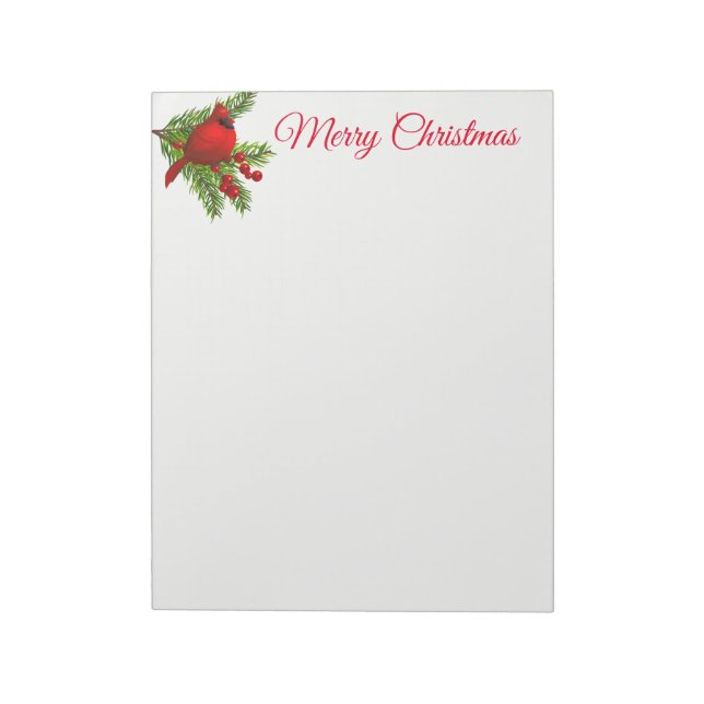 Bloco De Notas Notepad-Red Cardeal de Natal (Invertido)